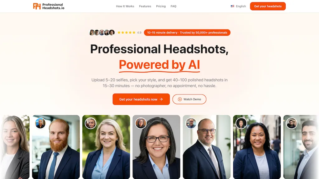 ProfessionalHeadshot.io AI tool screenshot