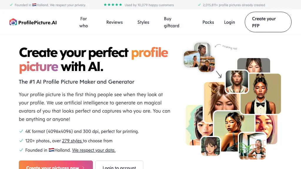 ProfilePicture.AI website