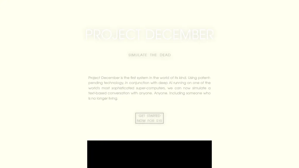 Project December website