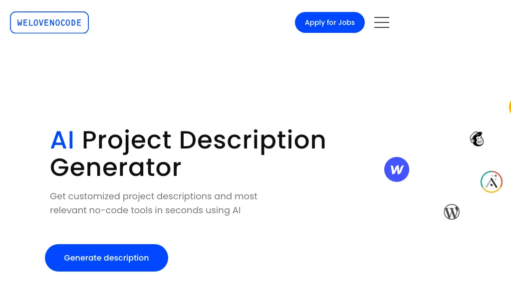 Project Description Generator website
