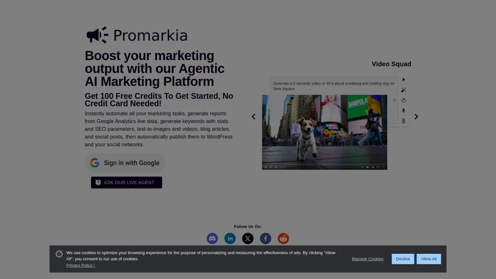 Promarkia website