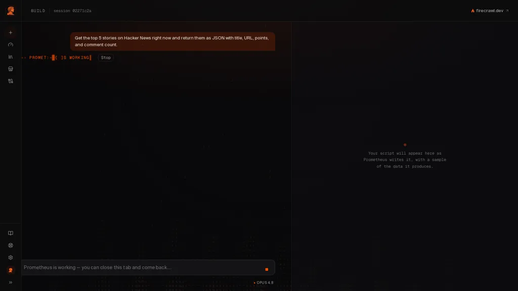 Prometheus - Firecrawl AI tool screenshot