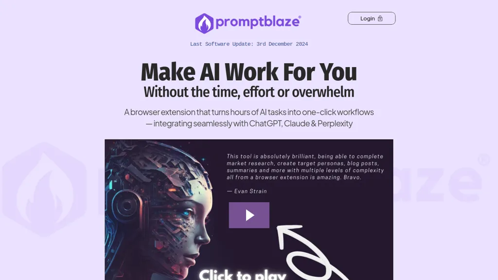 Prompt Blaze AI tool screenshot