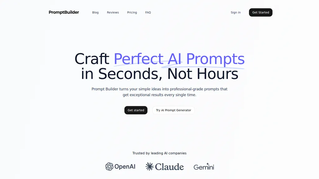 Prompt Builder AI tool screenshot