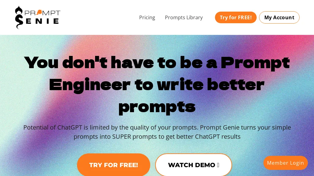 Prompt Genie  website