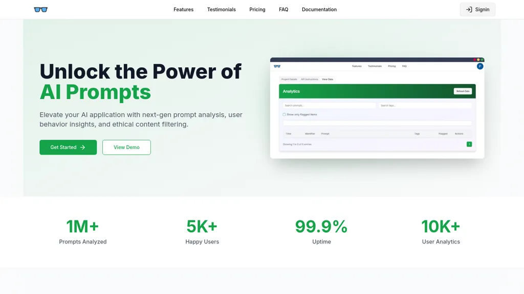 Prompt Inspector website