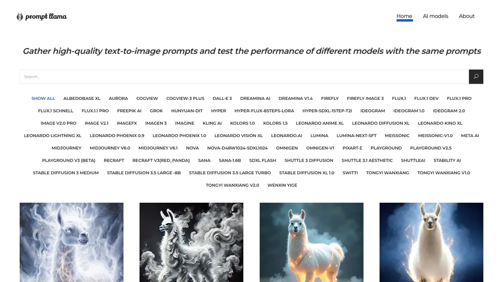Prompt Llama website