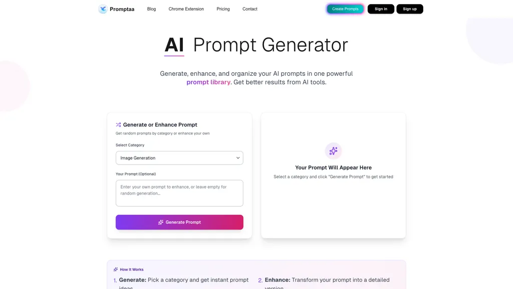 Promptaa AI tool screenshot