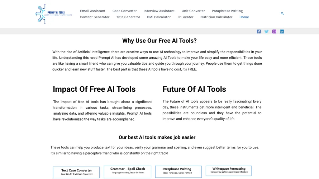 PromptAI Tools website