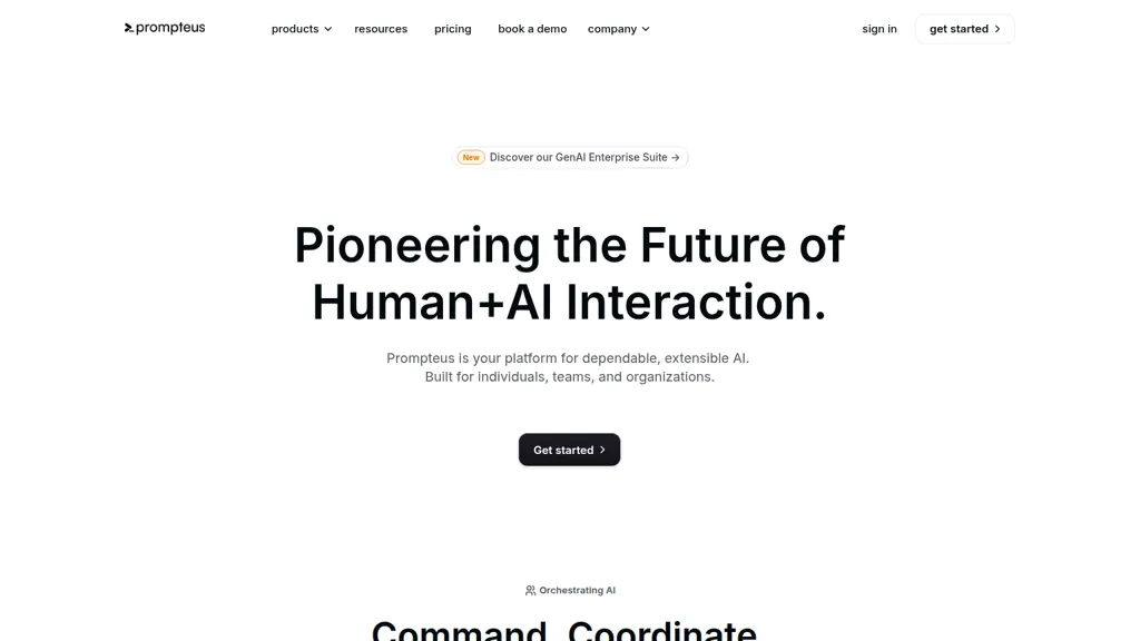 Prompteus AI tool screenshot