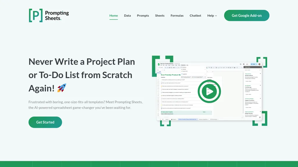 Prompting sheets™ website