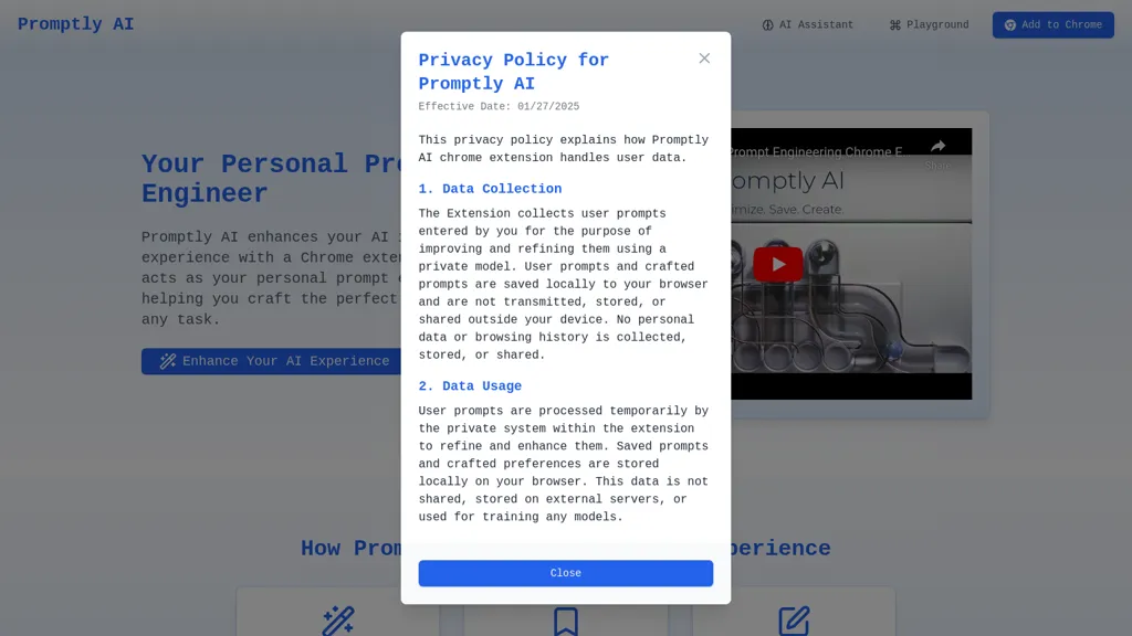 Promptly AI website