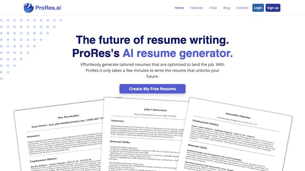 ProRes.ai website