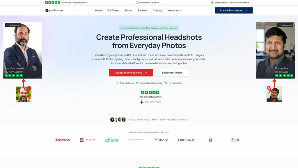Proshoot.co AI tool screenshot