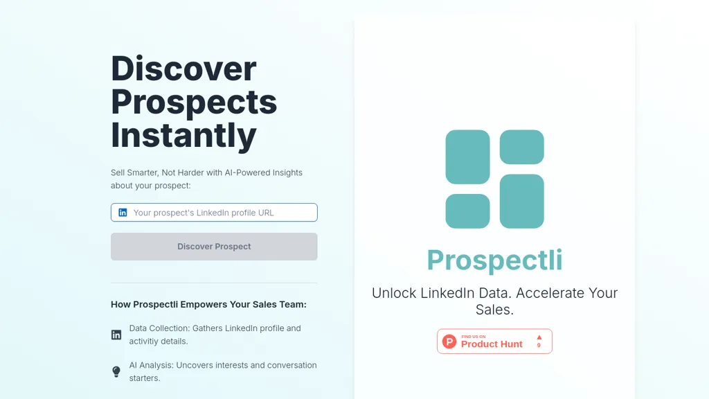 Prospectli website
