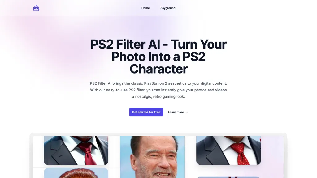 PS2 Filter AI website