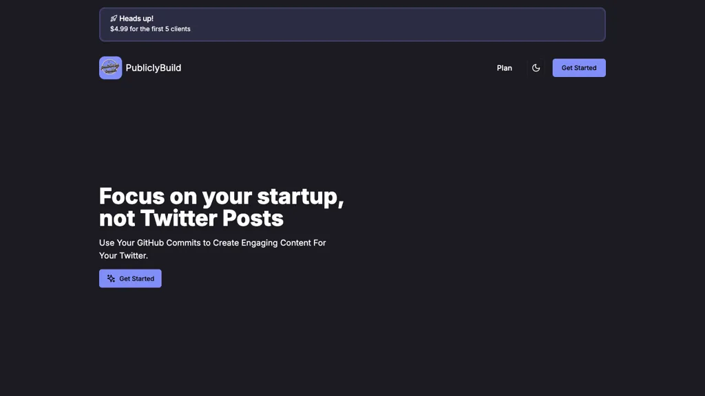Publiclybuild AI tool screenshot