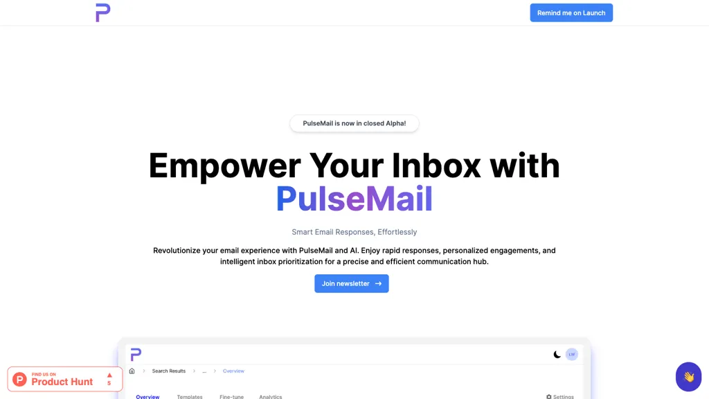 PulseMail website