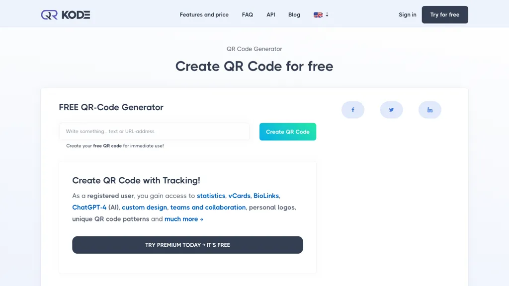 QR Code Generator website