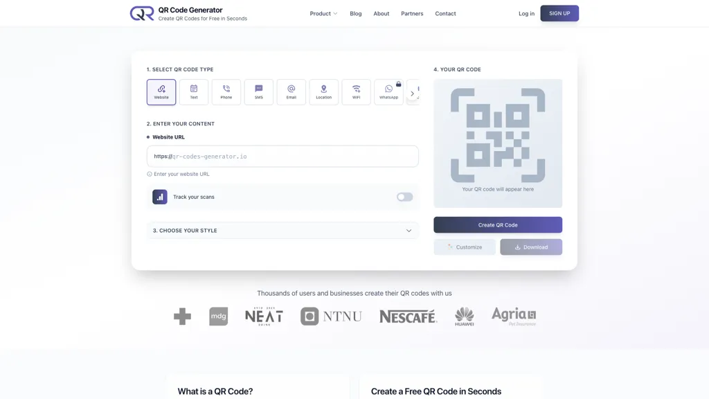 QR Code Generator AI tool screenshot