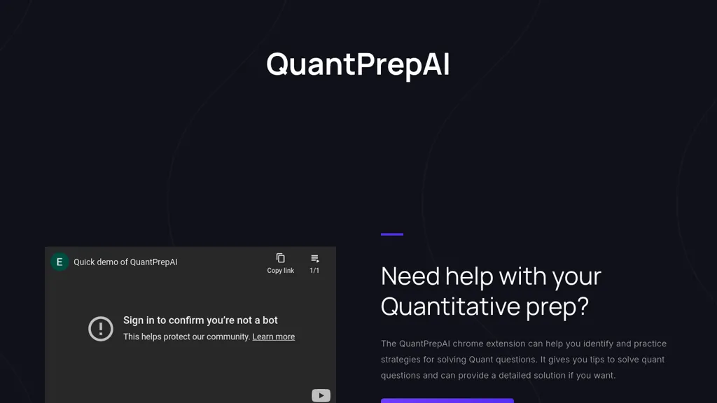 Quant Prep AI website