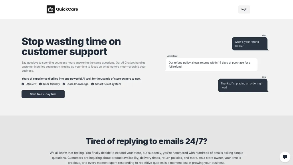 QuickCare website