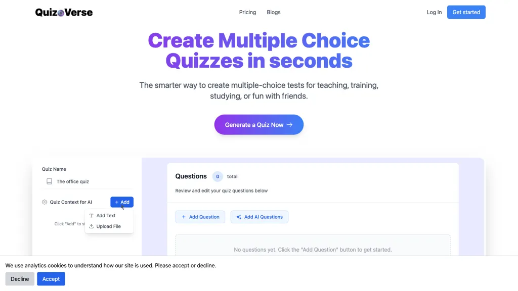 QuizCanvasAi AI tool screenshot