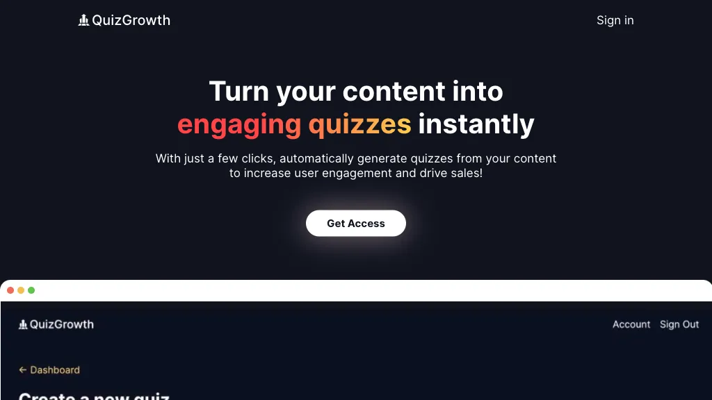 QuizGrowth website
