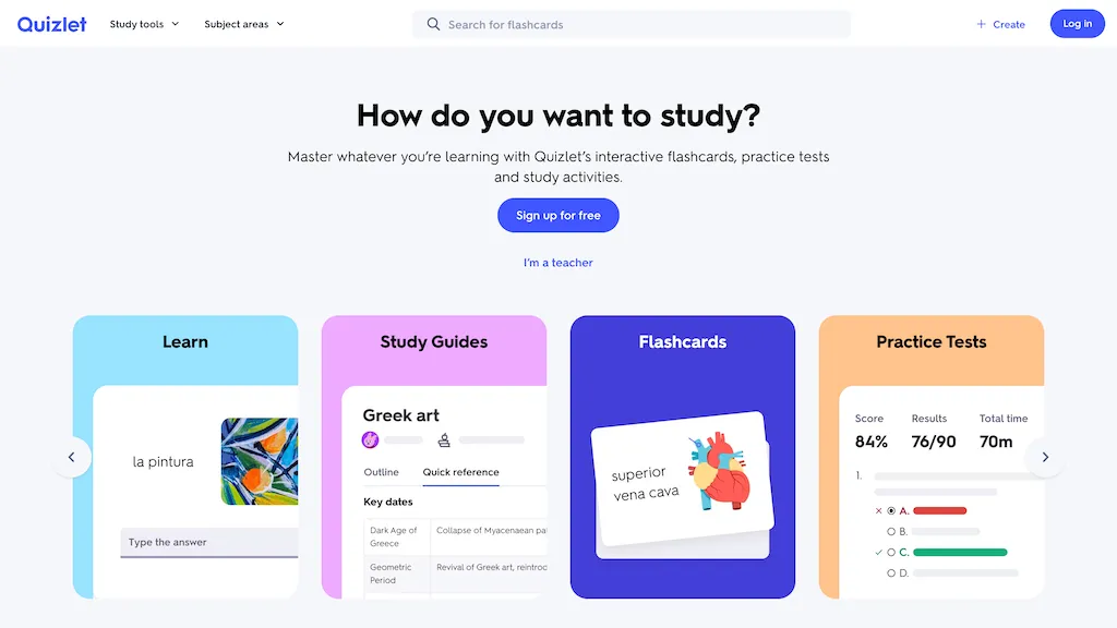Quizlet AI AI tool screenshot