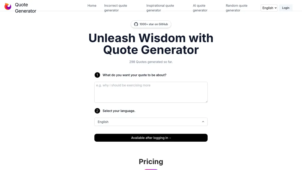 Quote Generator website