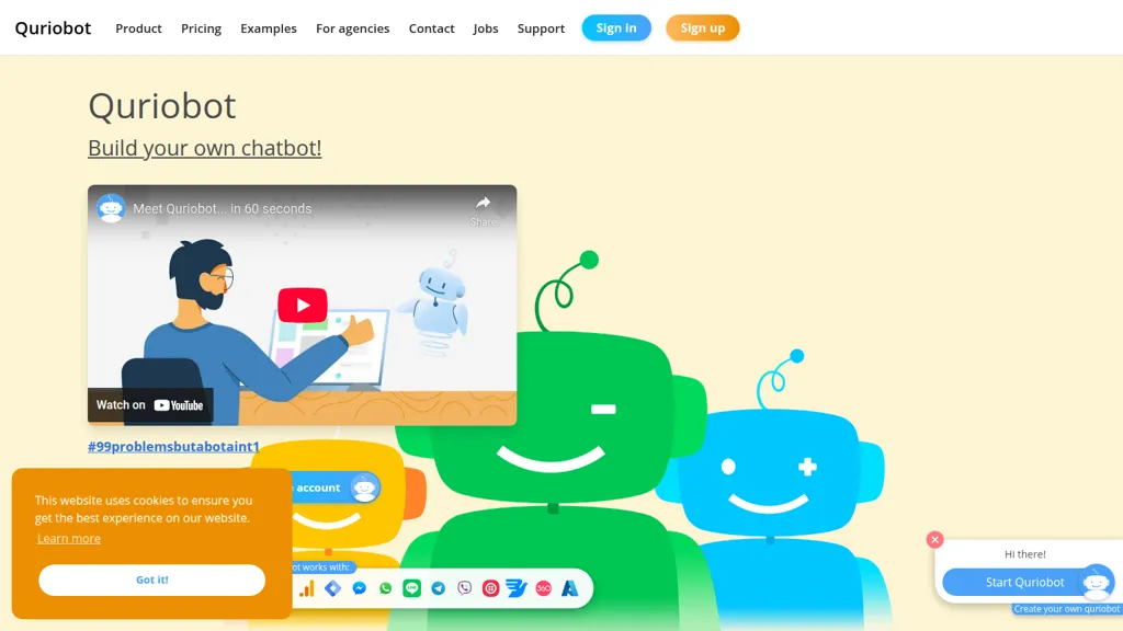Quriobot AI tool screenshot