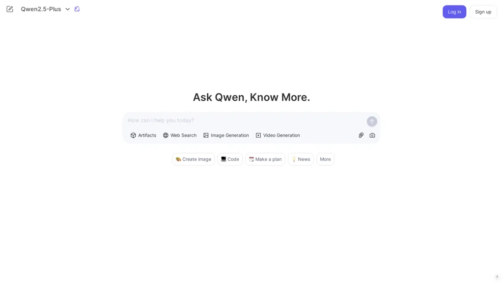Qwen Chat AI tool screenshot