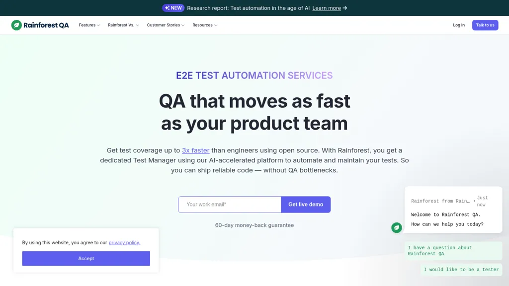 Rainforest QA website