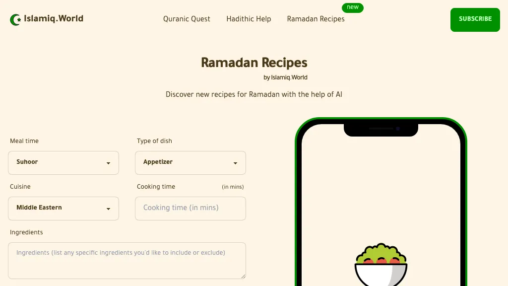 Ramadan Recipes website