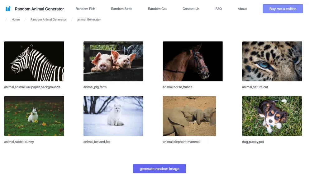 random animal generator website
