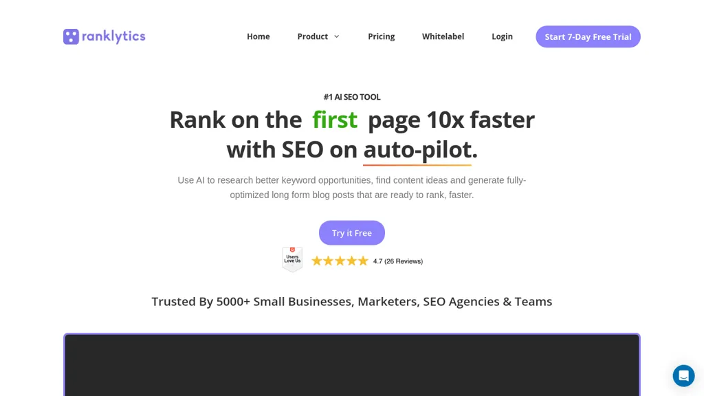 Ranklytics website
