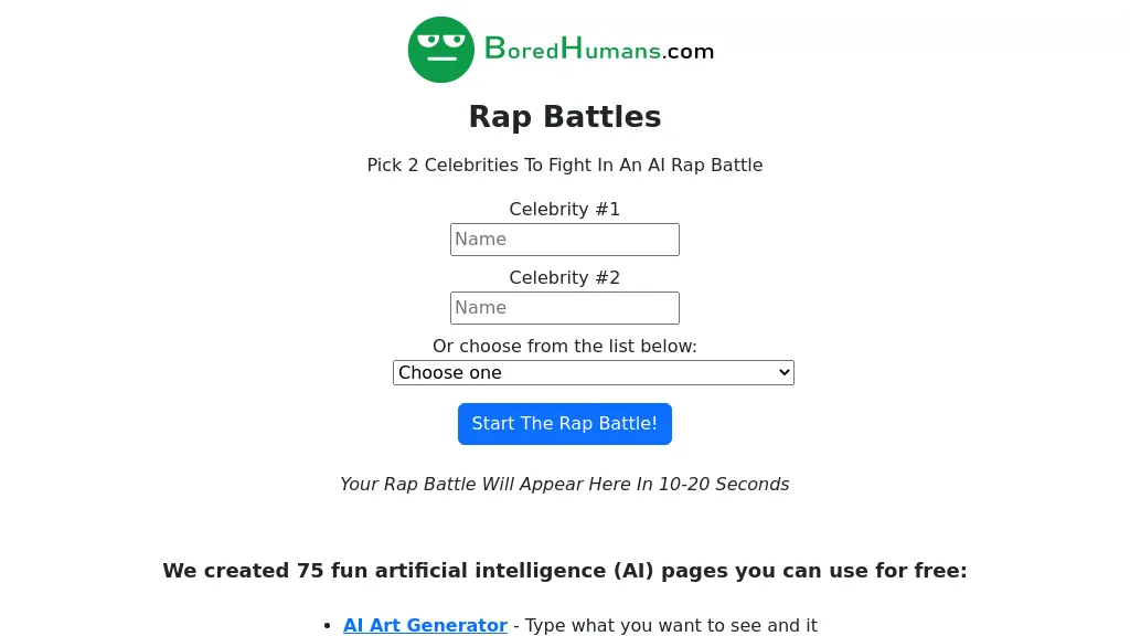 Rap Battles website