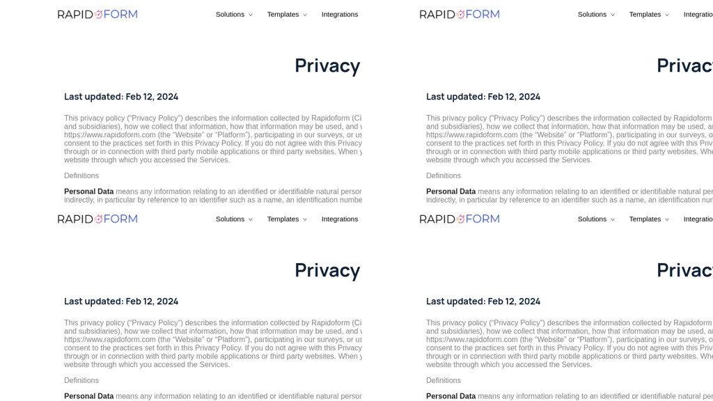 RapidoForm website