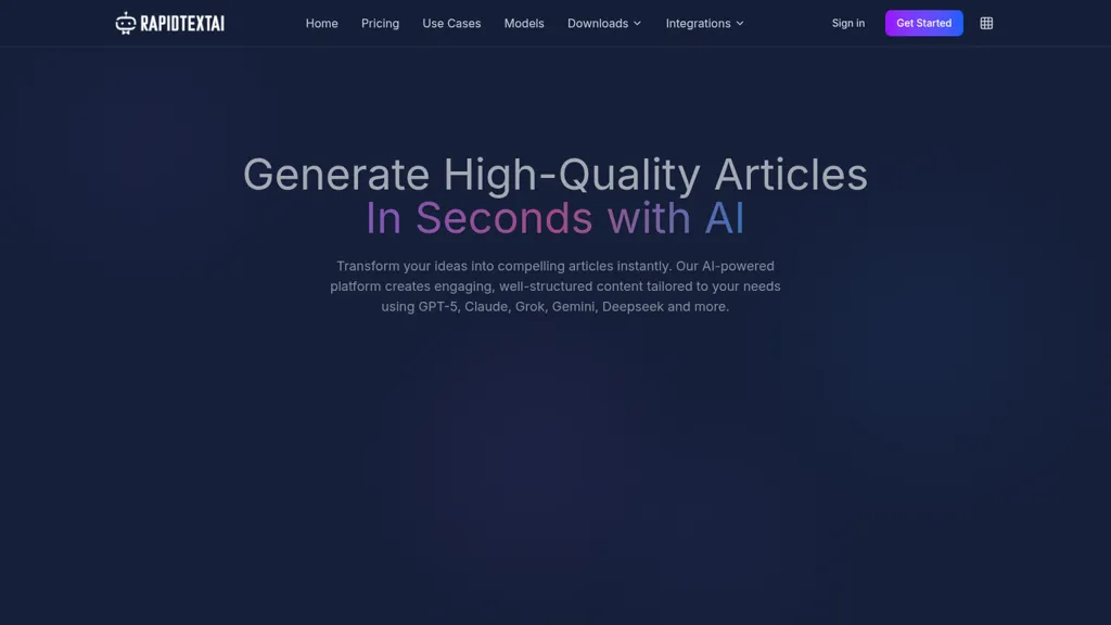 RapidTextAI AI tool screenshot