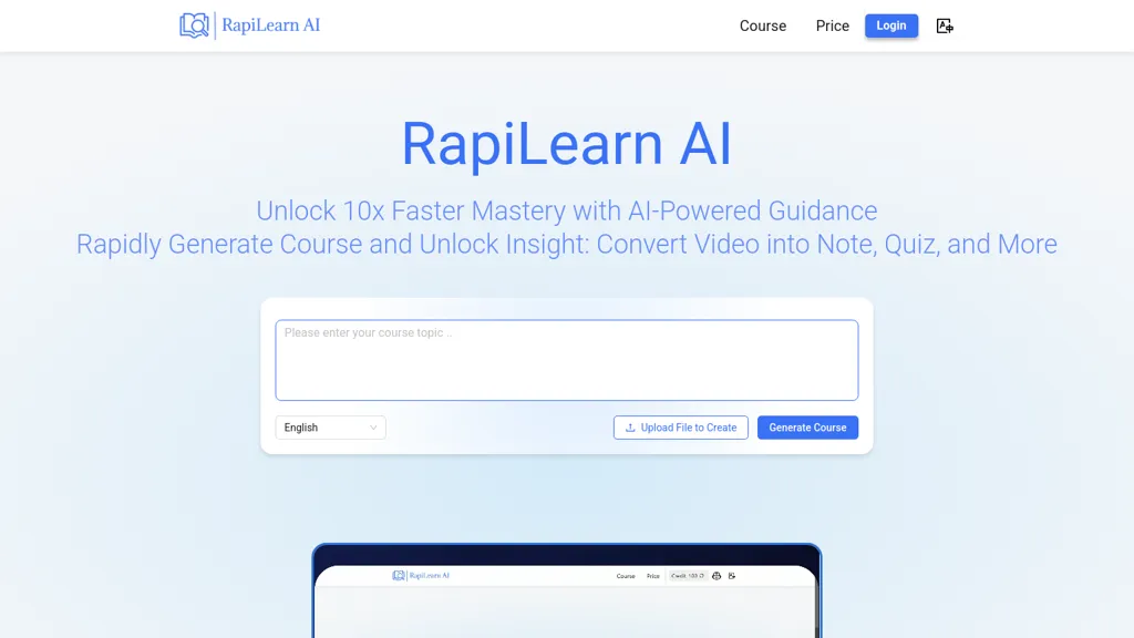 RapiLearn AI website