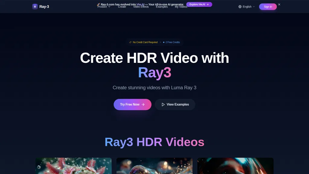 Ray 3 AI AI tool screenshot