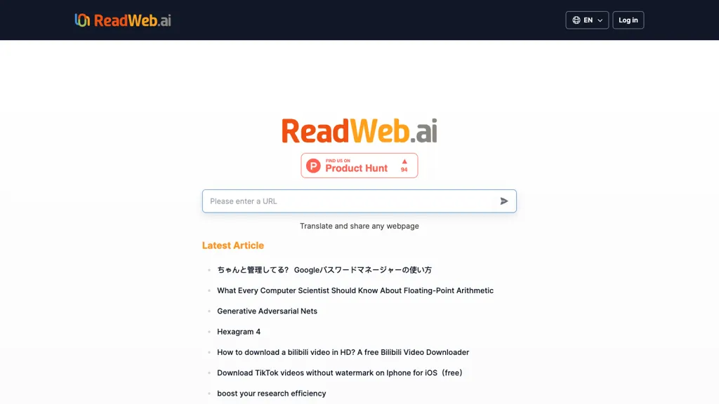 ReadWeb.ai website
