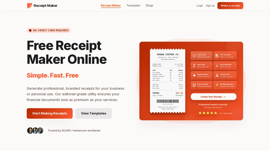 ReceiptMaker AI AI tool screenshot