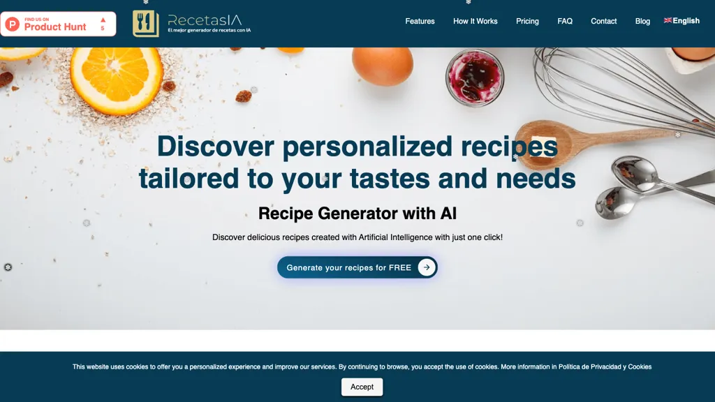 RecetasIA website