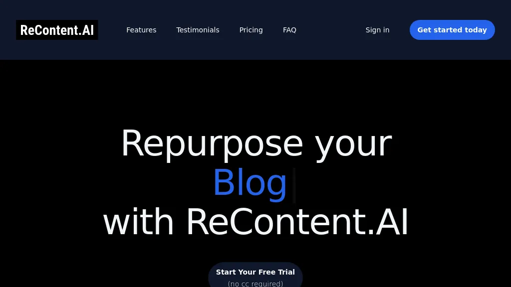 ReContent.AI website