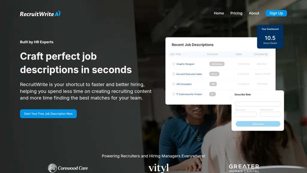 RecruitWrite AI AI tool screenshot
