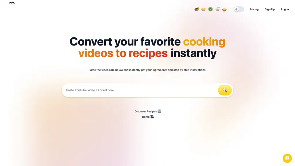 Reel2recipe website
