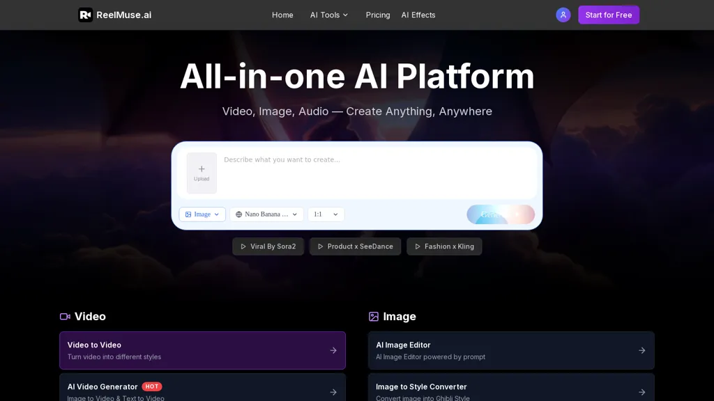ReelMuse AI AI tool screenshot