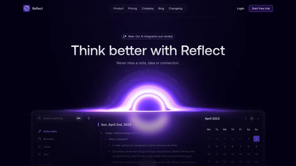 Reflect AI website