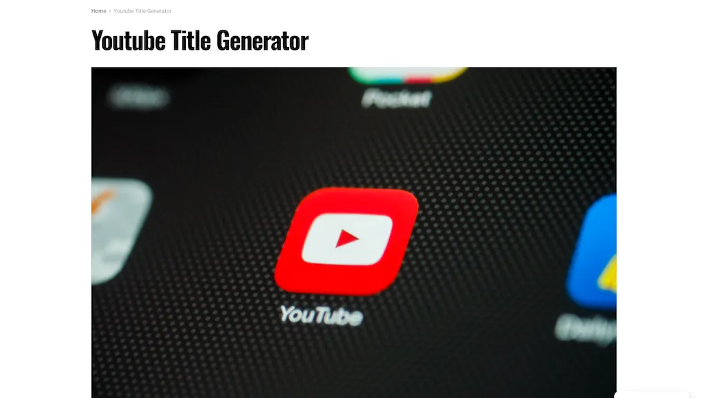 Youtube Title Generator website